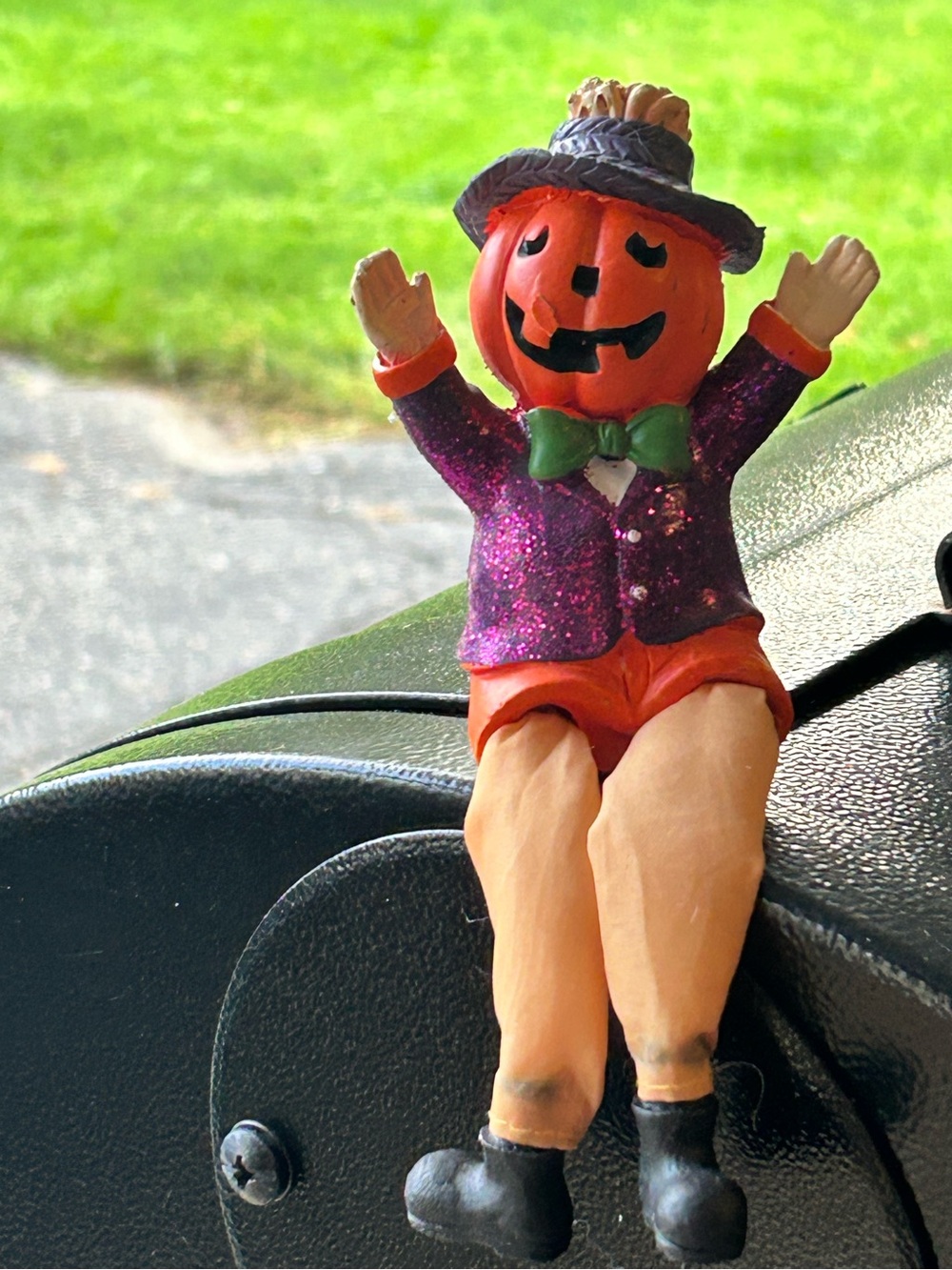 Pumpkin Figure Shelf sitter Orange Pumpkin Halloween decor Autumn quirky